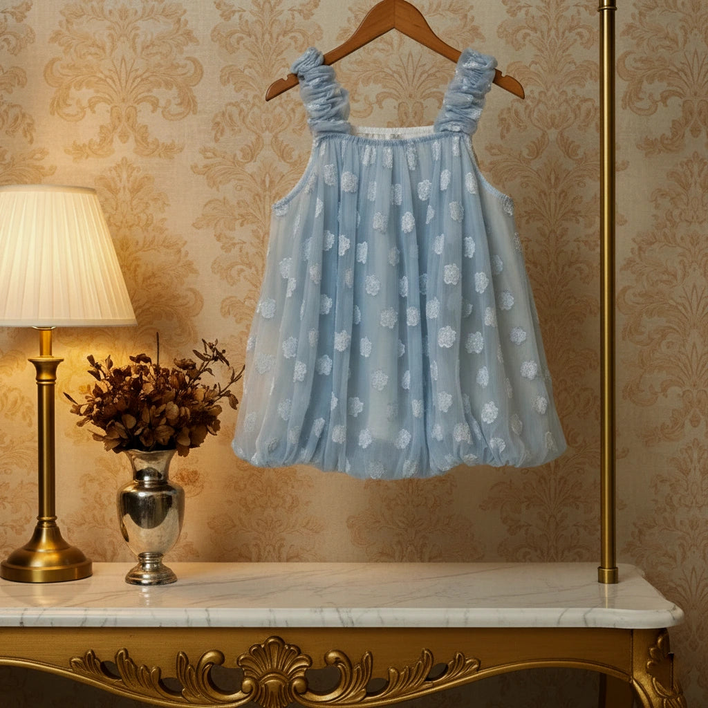 Imported Floral Appliqué Sheer Sleeveless Top