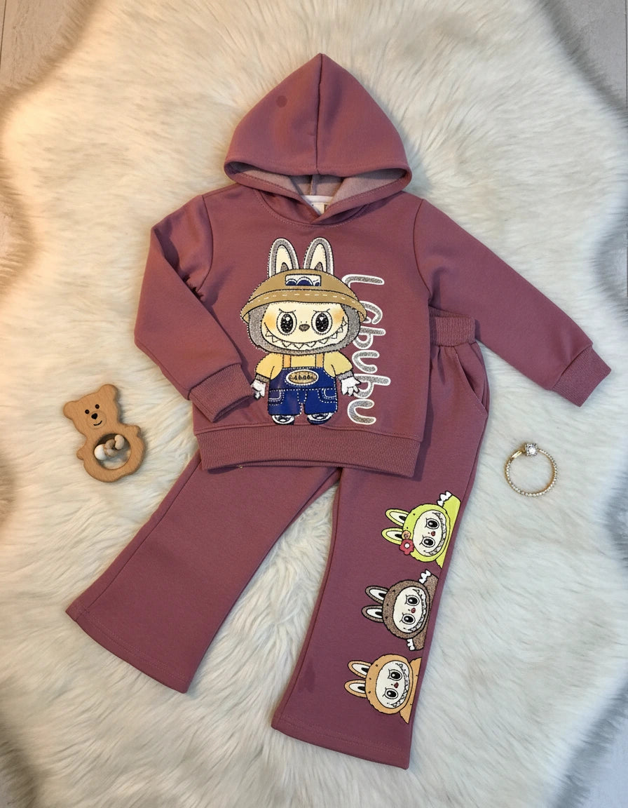 Mauve "The Monster LABUBU" Hoodie Set