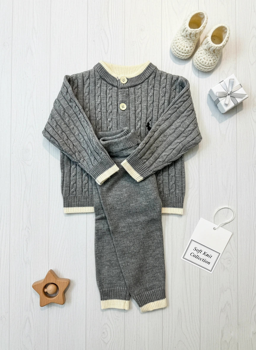 Luxury Cable-Knit Cardigan & Trouser Set