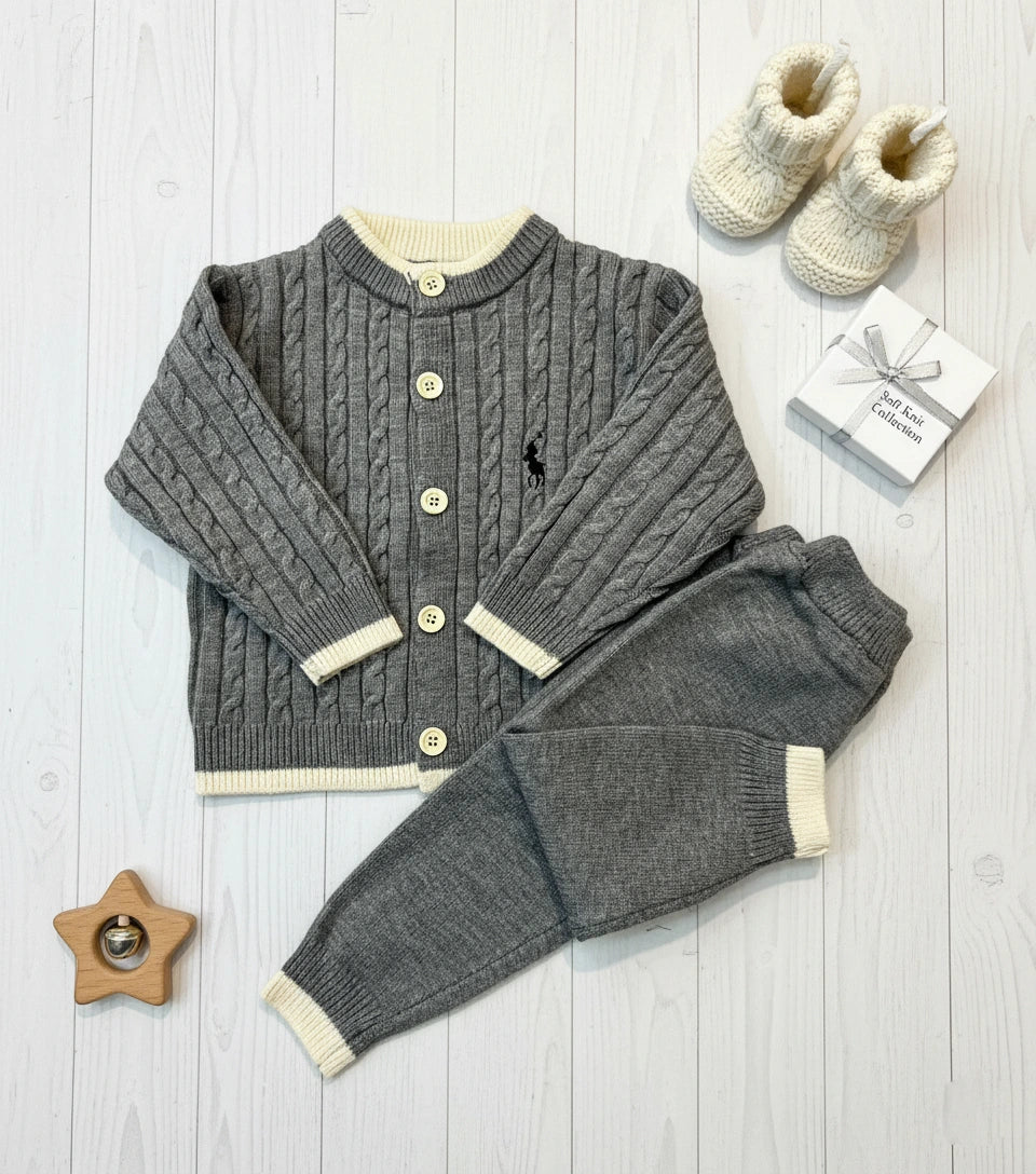 Luxury Cable-Knit Cardigan & Trouser Set