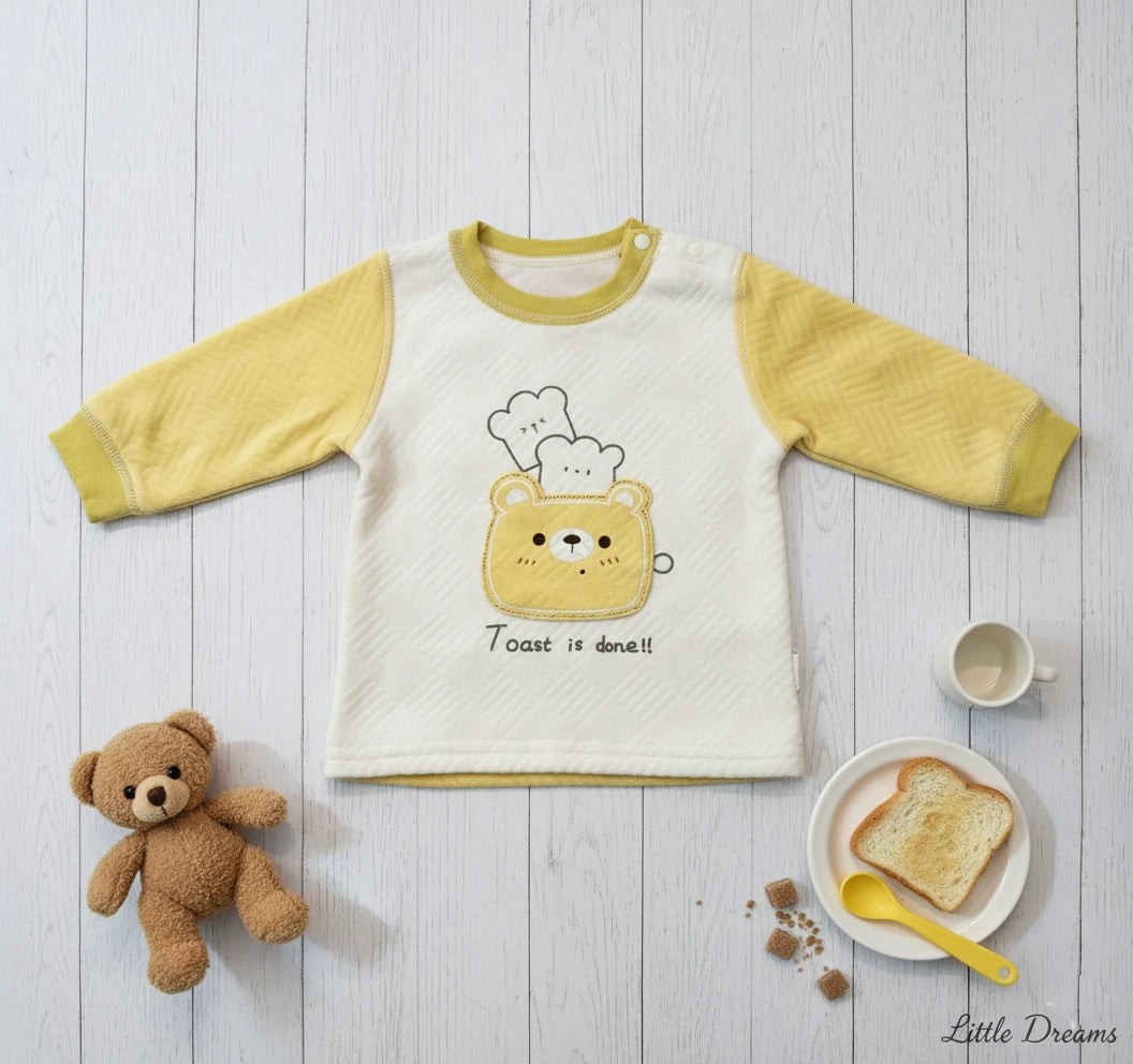Luxury "Toast Bear" Quilted Loungewear Set