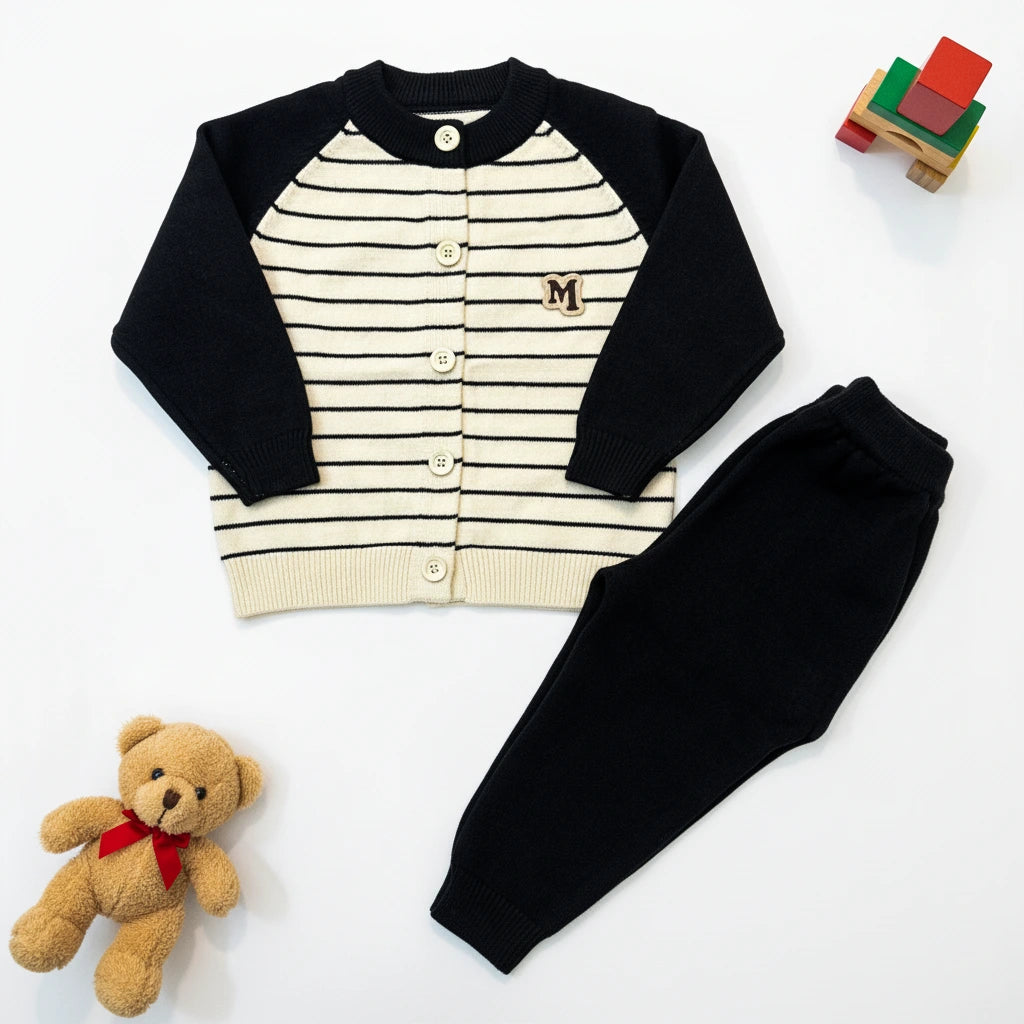 Luxury Monogram Wool-Blend Varsity Lounge Set