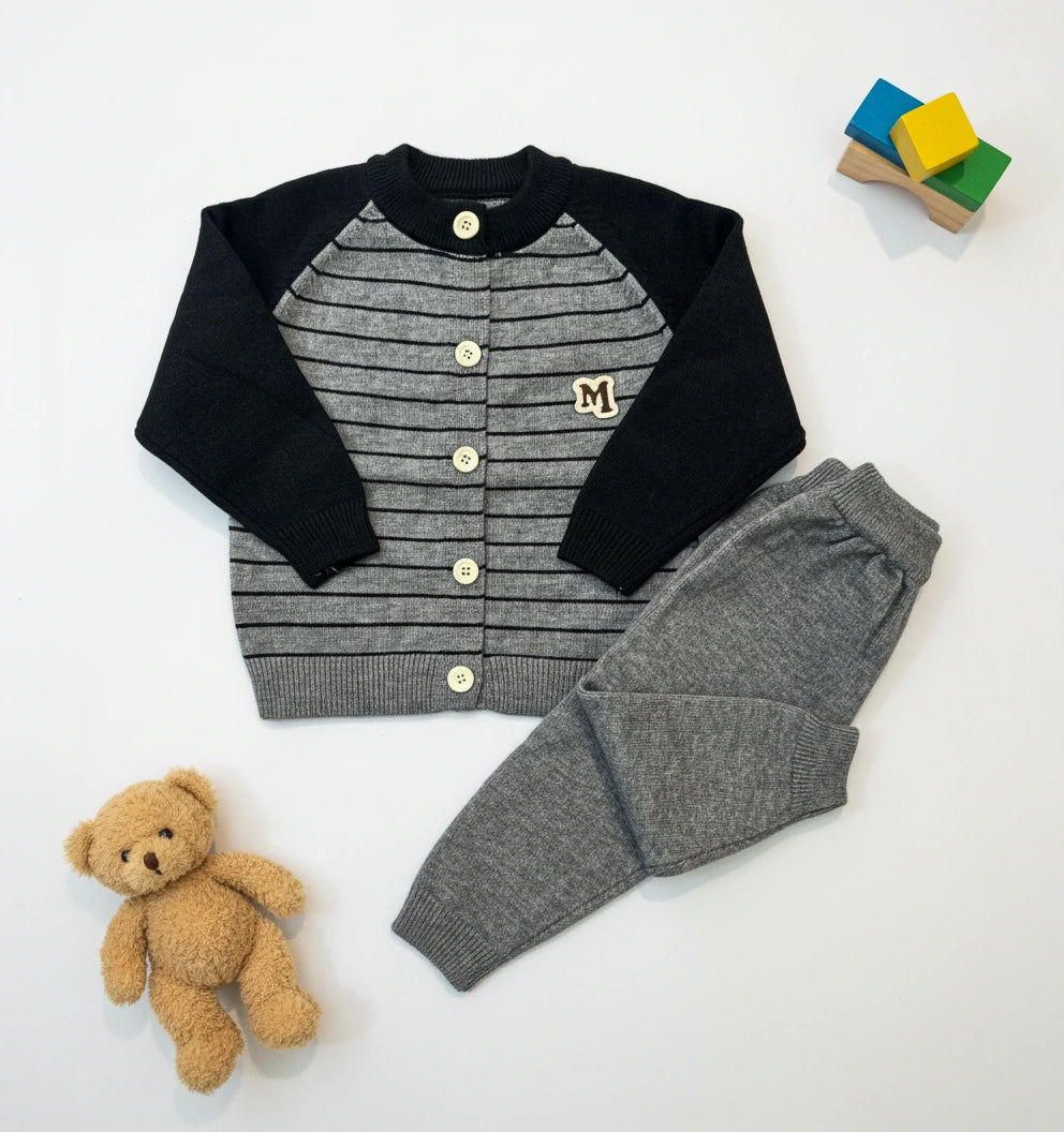Luxury Varsity Stripe Wool-Blend Lounge Set