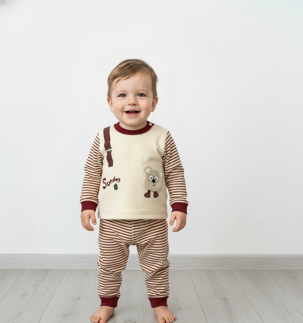 Luxury Bear Suspender Sweat Suit Set