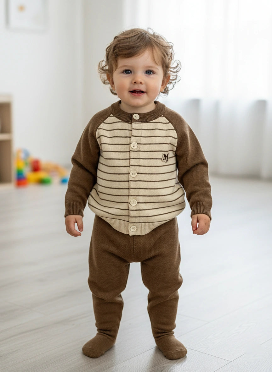 Luxury Monogram Wool-Blend Raglan Lounge Set
