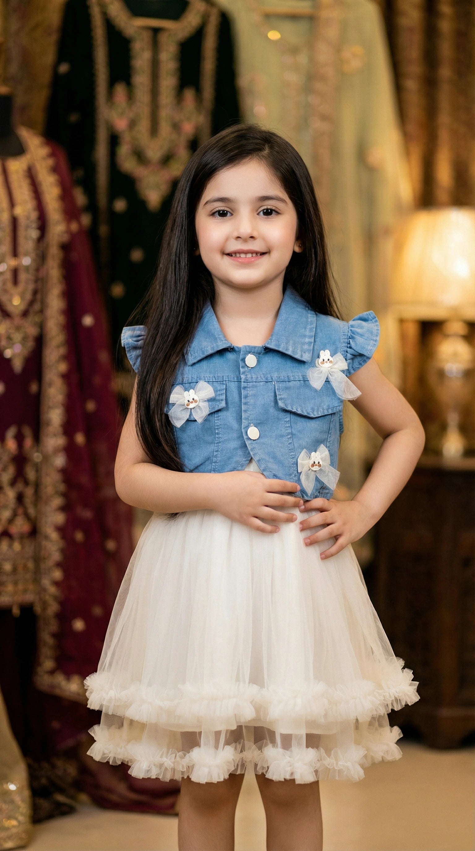 Denim Vest & Tulle Fairy Dress Set