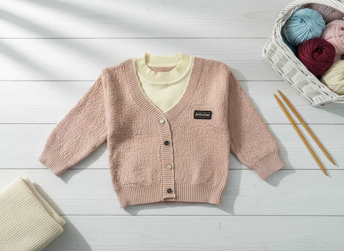 Premium Imported Knit Cardigan & Flared Pants Set for Baby