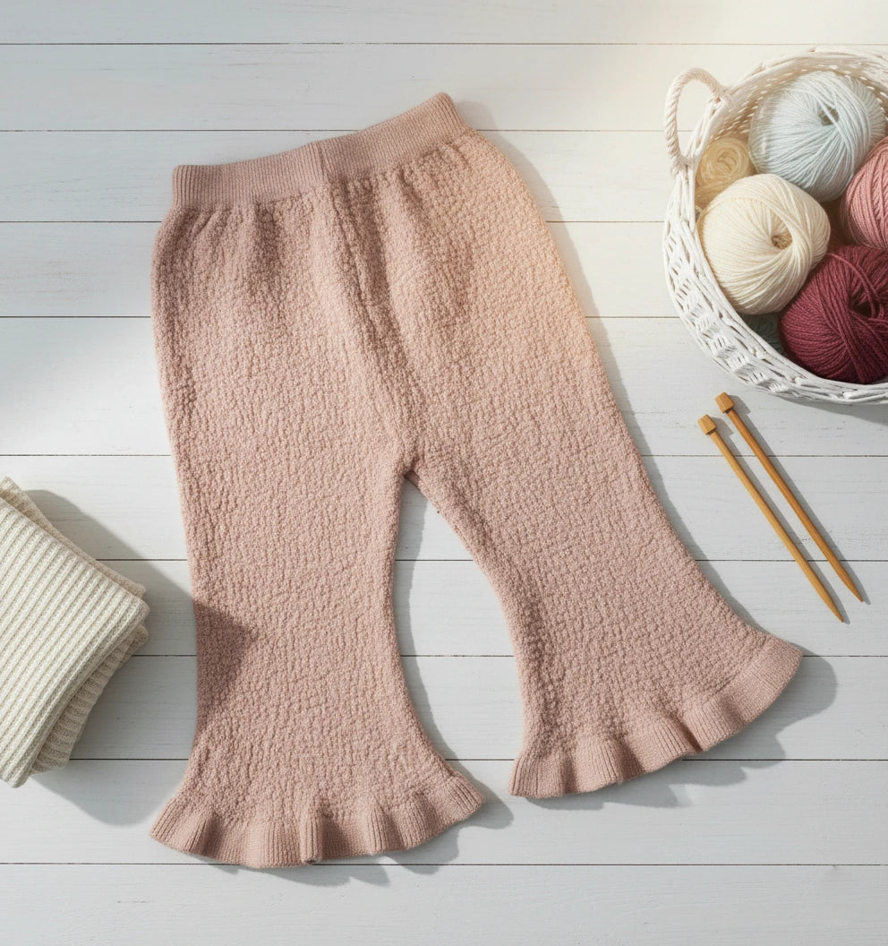 Premium Imported Knit Cardigan & Flared Pants Set for Baby