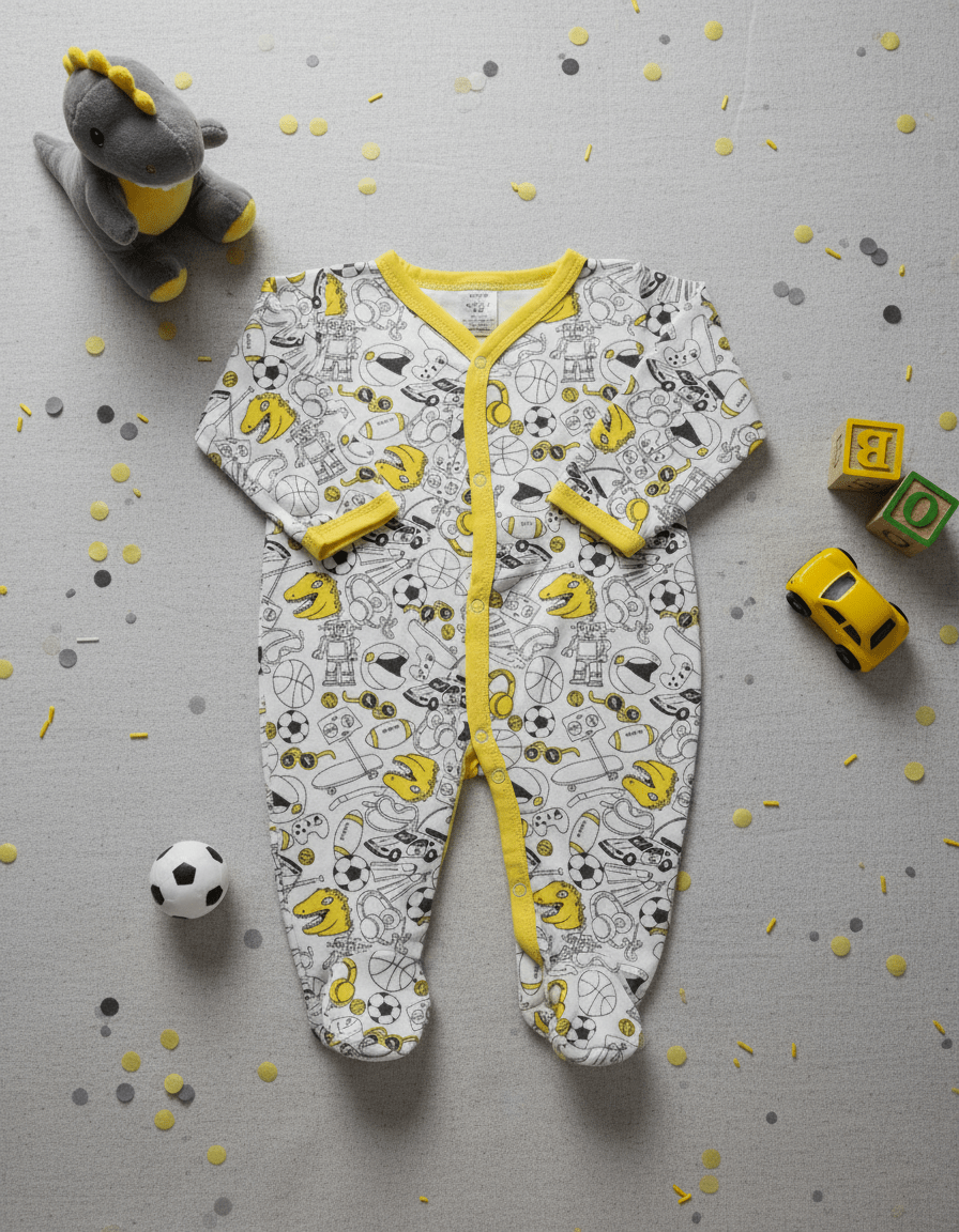 "Dino" Themed Baby Romper - Ultra Soft and Breathable Premium Cotton