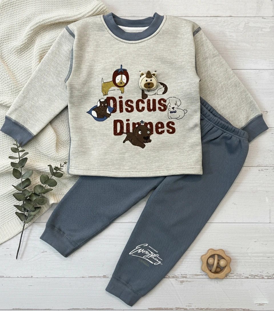 Luxury Canine Comfort: Embroidered Sweatshirt & Jogger Set