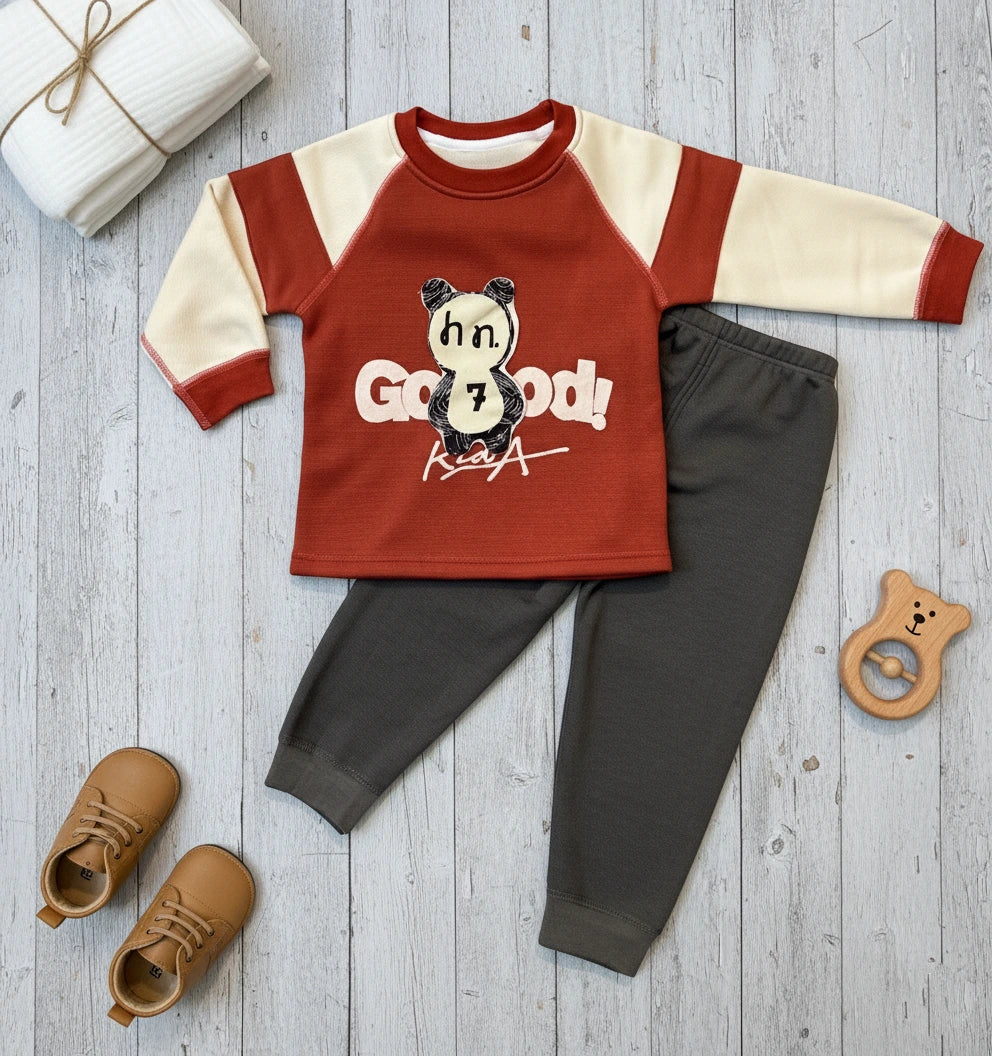 Premium "Good Bear" Raglan Sweat Suit & Jogger Set
