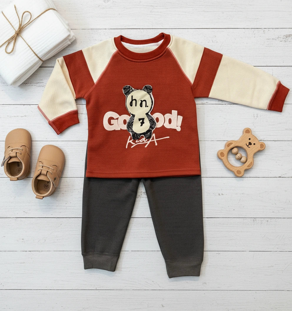 Premium "Good Bear" Raglan Sweat Suit & Jogger Set