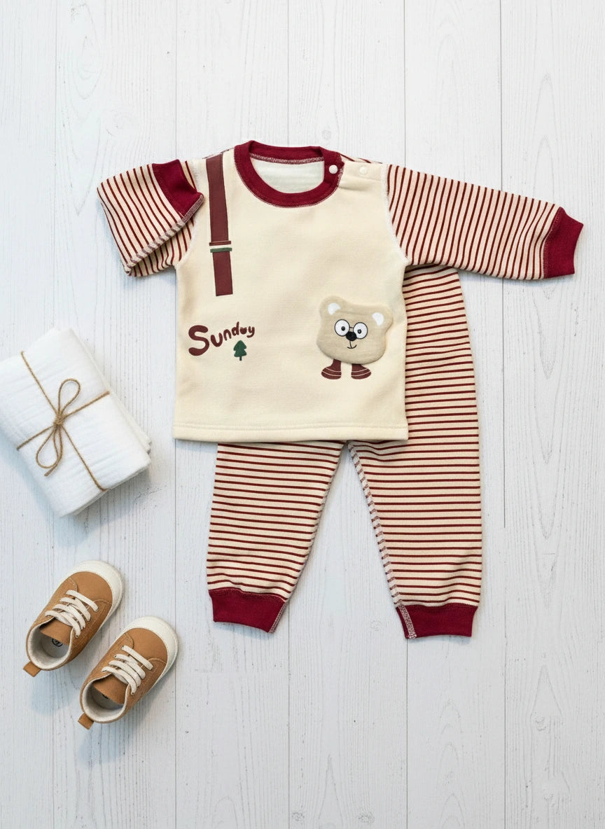 Luxury Bear Suspender Sweat Suit Set