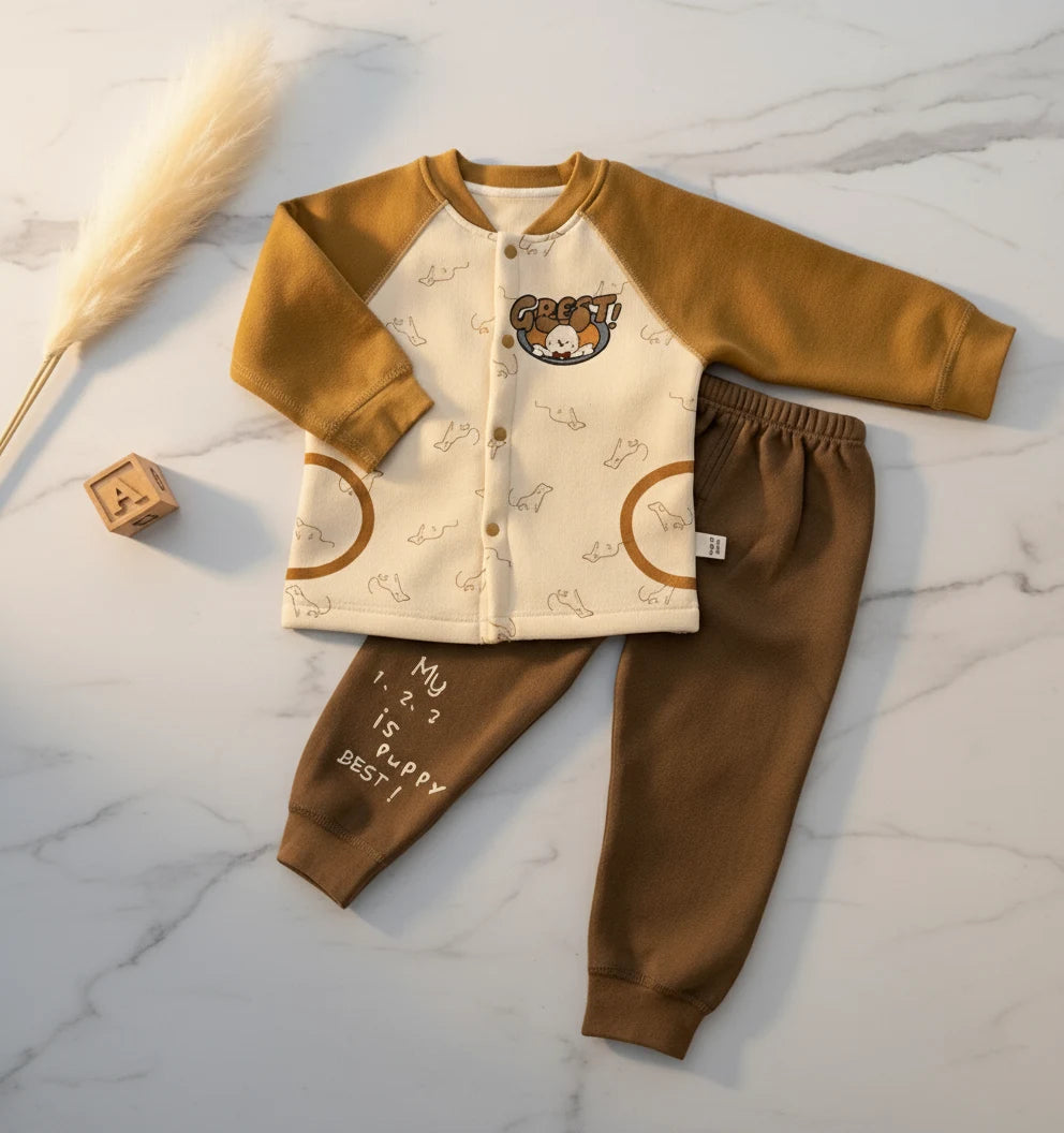 Premium Puppy-Themed Cozy Loungewear Set