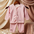 5 Pieces Pink Polka Dot Baby Set - Ultra Soft and Breathable Cotton