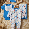 5-Piece Blue and White Newborn Outfit Set