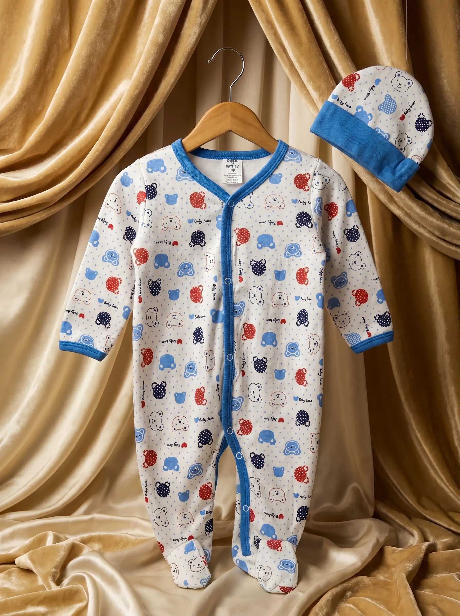 5-Piece Blue and White Newborn Outfit Set