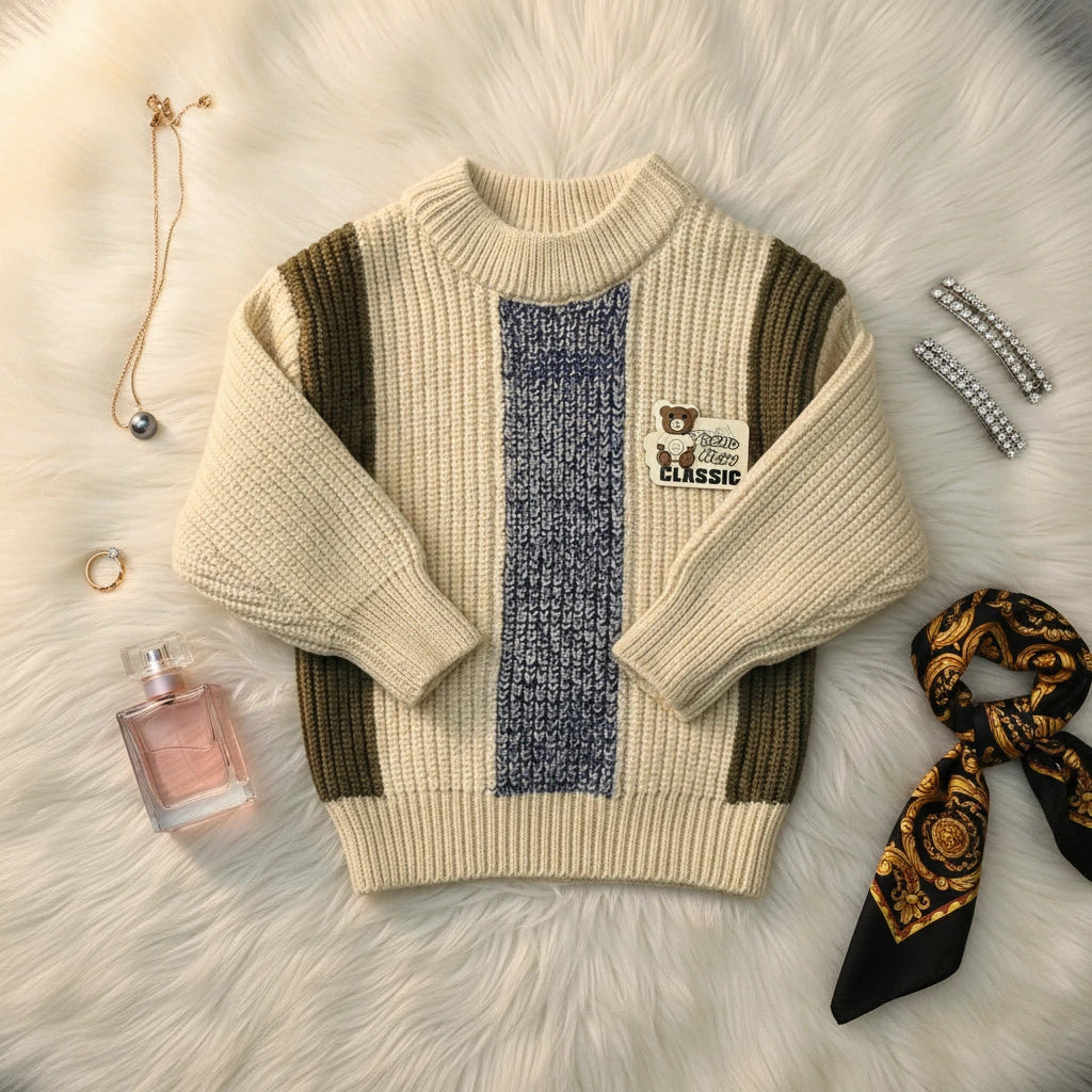 Sporty Color Block Knit Set: Modern Multi-Tone Outfit