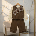 Chic Cocoa & Cream 3-Piece Ruffled Set