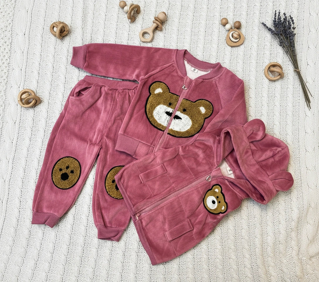 Cuddle-Ready Comfort: Velvet Bear Outfit