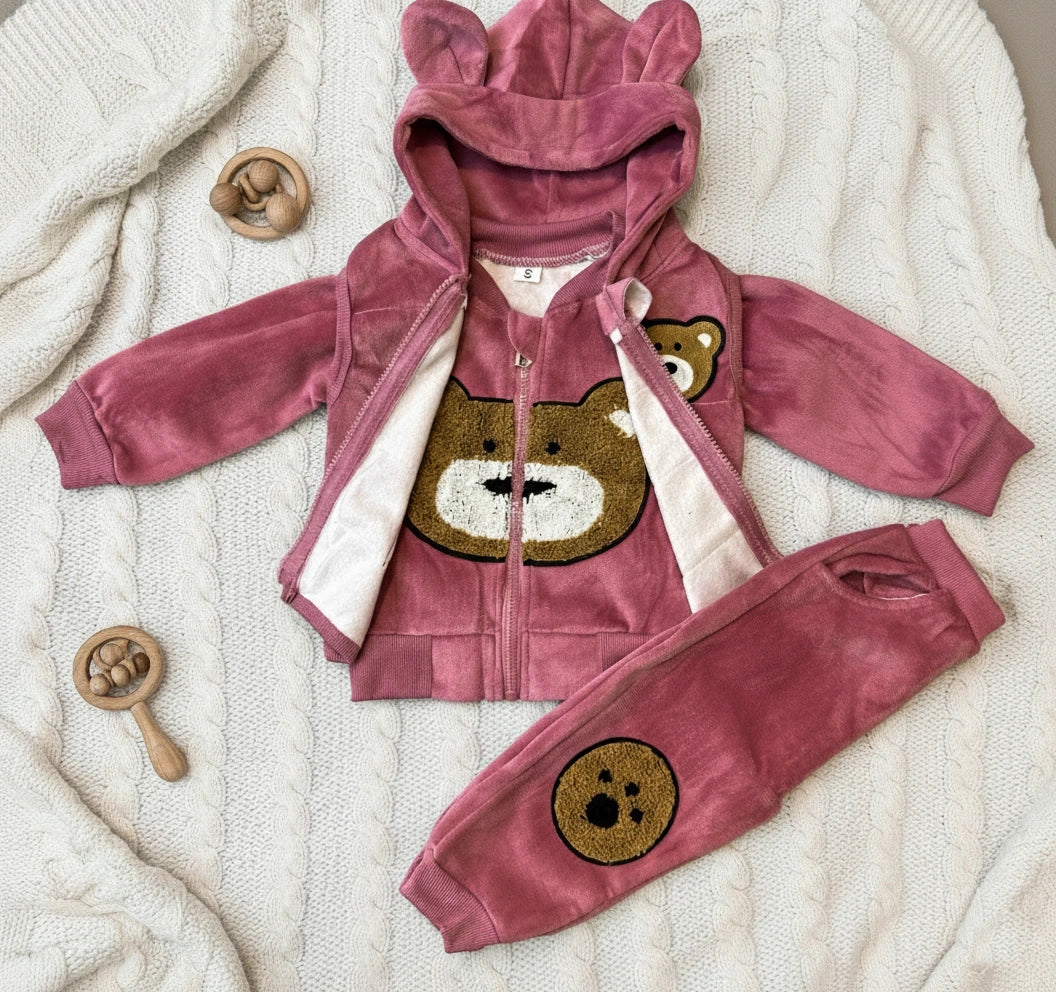 Cuddle-Ready Comfort: Velvet Bear Outfit