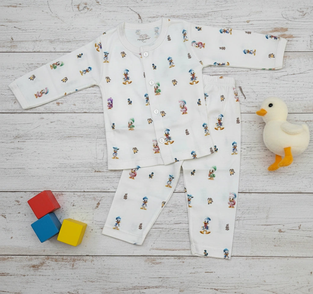 Cozy & Ultra Soft Cotton Donald Duck White Pajama Set