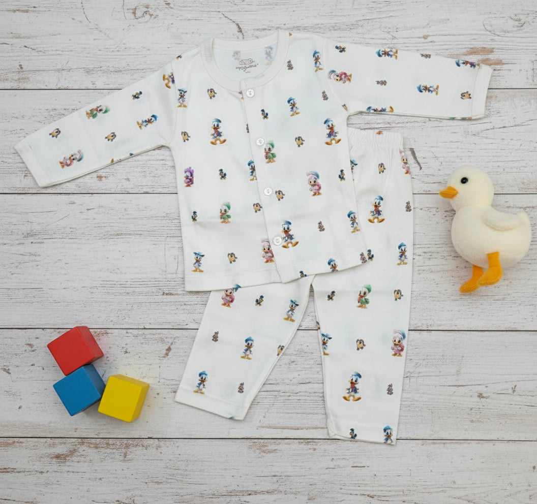 Cozy & Ultra Soft Cotton Donald Duck White Pajama Set