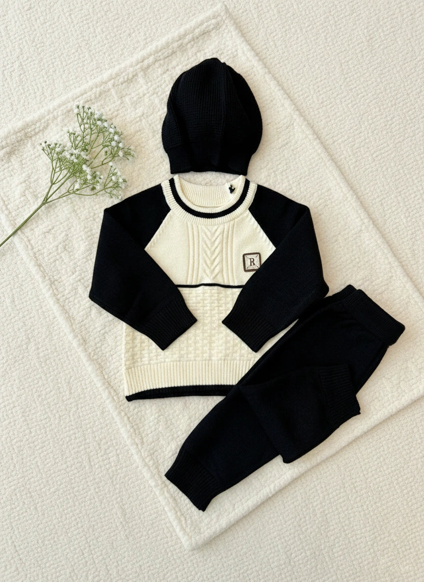 Wool Sweater, Pants & Beanie Set
