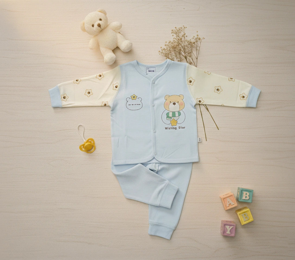 Light Blue Wishing Star Two-Piece Set - Ultra Soft Cotton