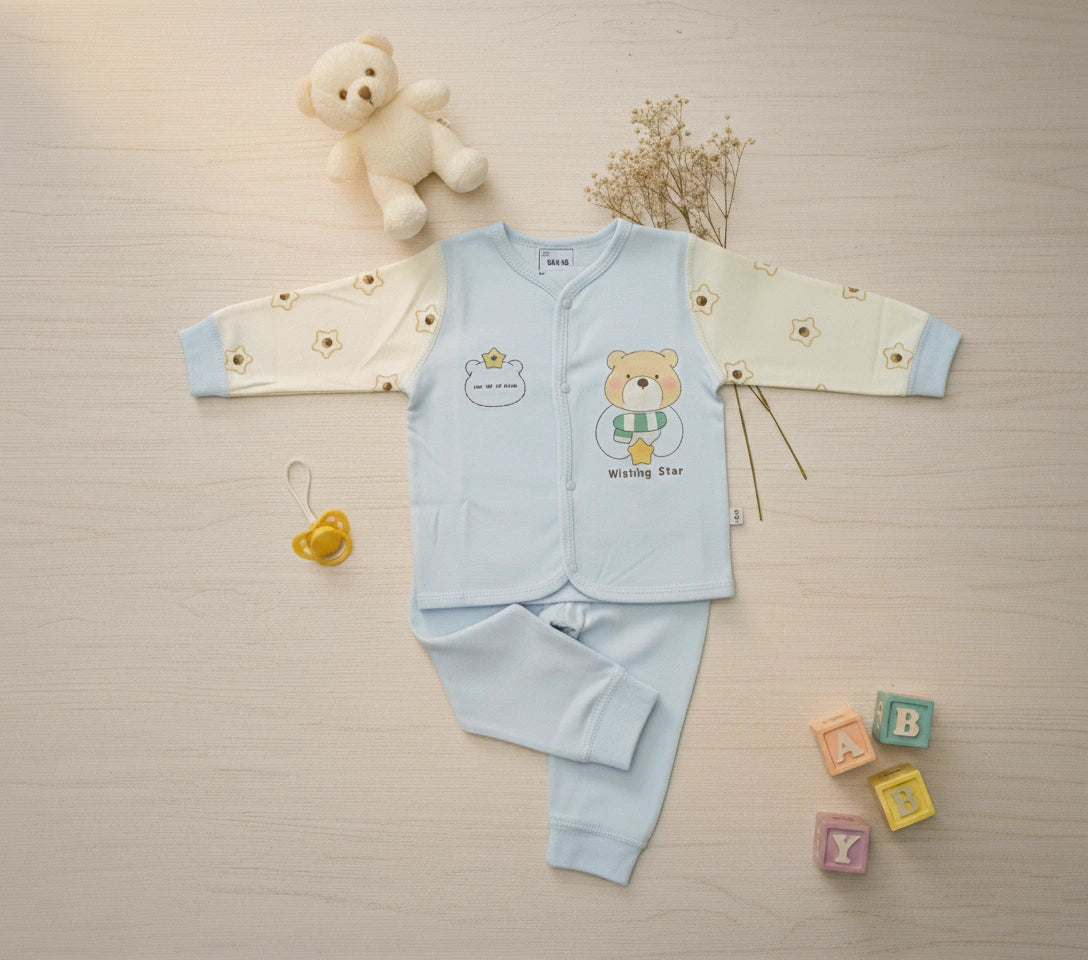 Light Blue Wishing Star Two-Piece Set - Ultra Soft Cotton