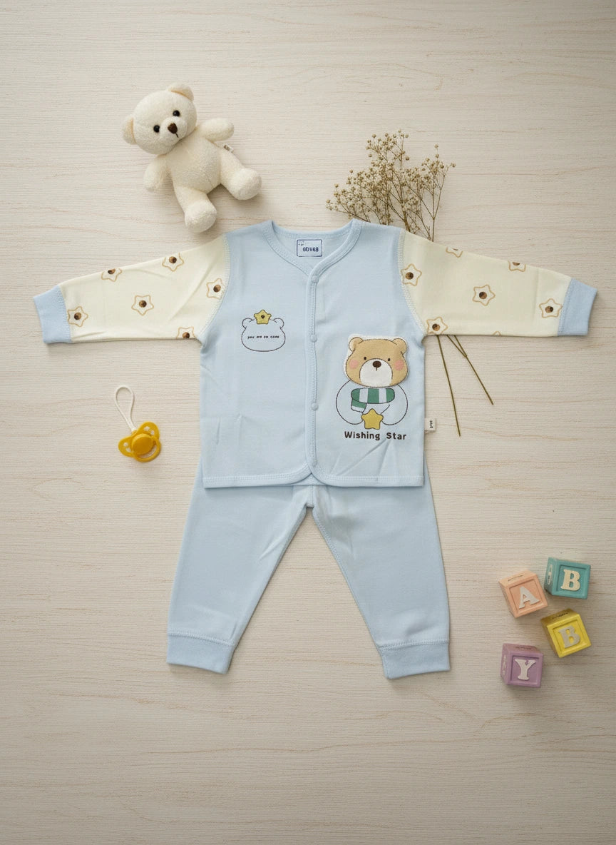Light Blue Wishing Star Two-Piece Set - Ultra Soft Cotton