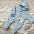 Sky Blue Fluffy Bunny Hooded Romper