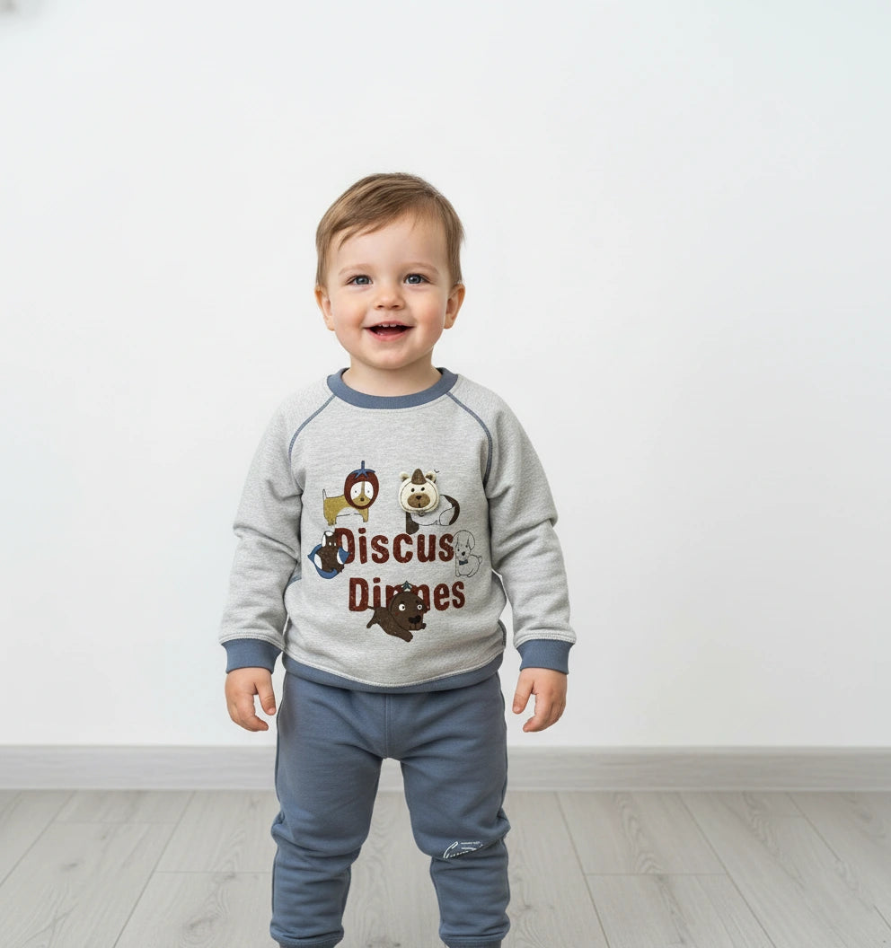 Luxury Canine Comfort: Embroidered Sweatshirt & Jogger Set