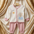 Off White and Tea Pink Utlra Soft Imported Baby Set