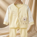 Soft Cotton Teddy Bear Pajama Set in Butter Yellow