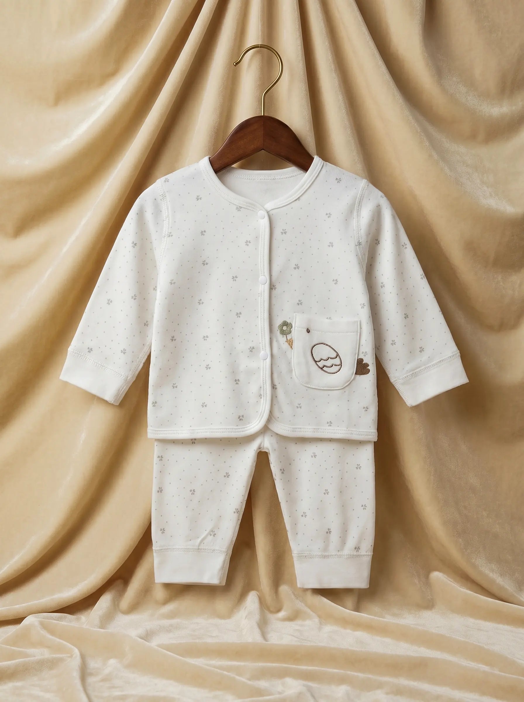 Premium Cloud White Cotton Baby Set