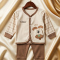 Ultra Soft Terry Knit Outfit in Off white & Mocha