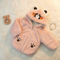 Peach Panda Faux-Fur Hooded Jacket