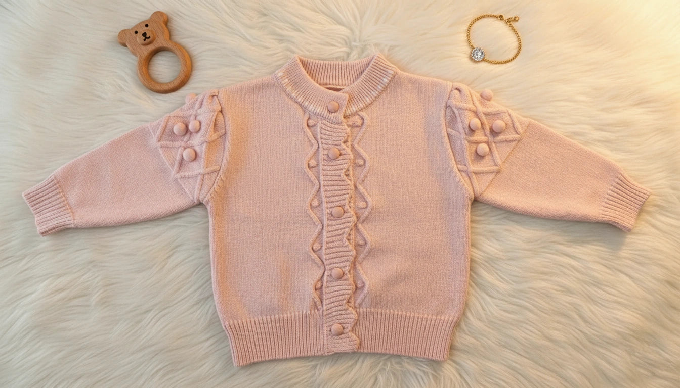 Wool Knit Cardigan and Ribbed Trousers