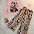 Girl's Bloom Set - Graphic Top & Flowing Silk Floral Pants