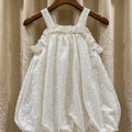 Premium Imported Elegant Cream Textured Bubble Sun Dress