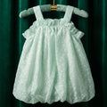 Premium Imported Mint Green Plaid Textured Bubble Top