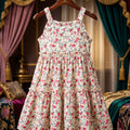 Premium Vibrant Pink Floral Tiered Sun Dress