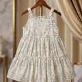 Premium Floral Branch Tiered Ruffle Sun Dress