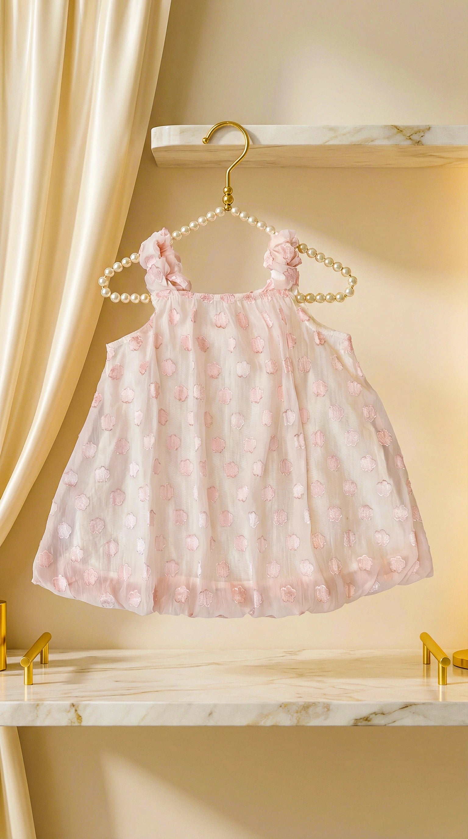 Pink Floral Appliqué Sheer Sleeveless Top