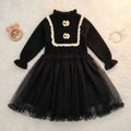 Elegant Noir "Petite Florals" Tulle Dress