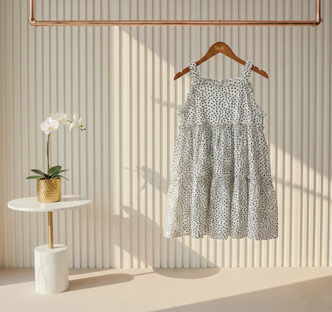 Star-Print Tiered Ruffle Sun Dress