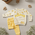 Yellow Outfit Floral Print & Solid Joggers