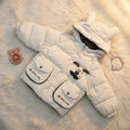 Playful Ivory "Dog Life" Hooded Puffer
