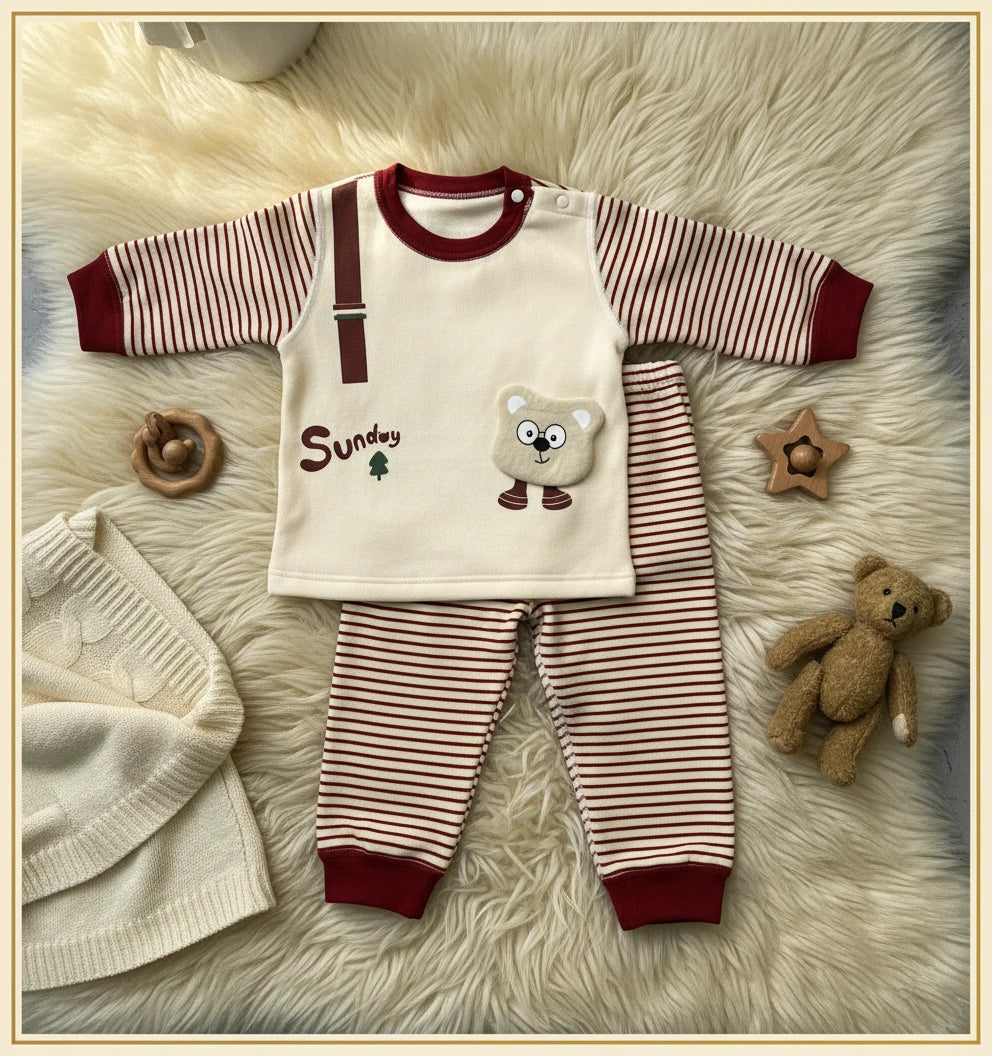 Luxury Bear Suspender Sweat Suit Set